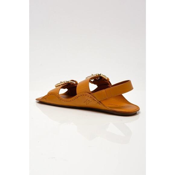 $138! FREE PEOPLE - BLOSSOM BUCKLE SANDALS IN LUGGAGE LEATHER SZ 9 NWOT! - Picture 5 of 8